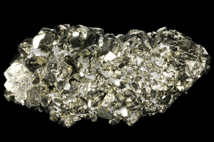 Gleaming Pyrite & Fluorite Crystal Cluster - Peru #99171
